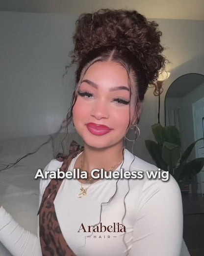 Arabella 13x6 Three-Go™ Chocolate Brown Glueless Wig Water Wave With Drawstring 100% Human Hair Wig