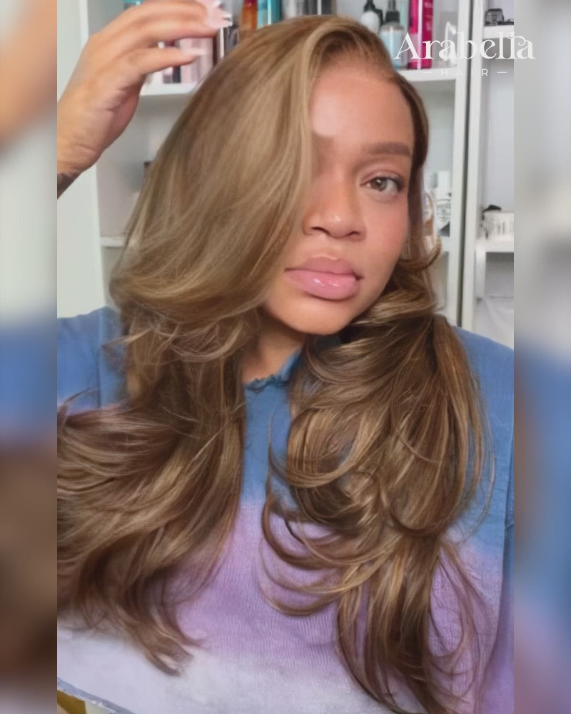 Honey Blonde Piano Highlight Color Body Wave 13x4/6x5 Lace Front Human Hair Wig