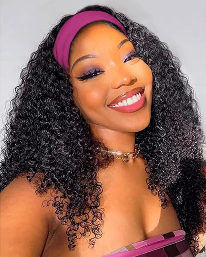 3 In 1 Half Wig Special Kinky Curl Upgrade With Drawstring Cap No Glue Needed Human Hair Wigs