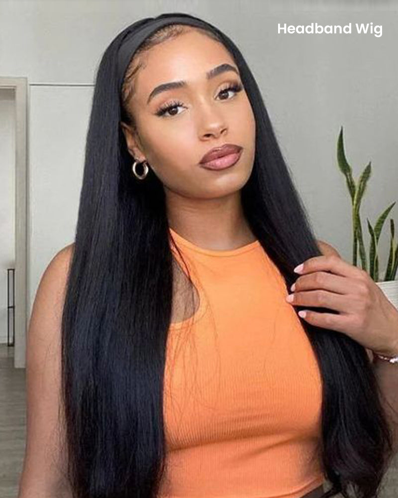 3 In 1 Half Wig Silky Straight Half Wig Or Up-Do Drawstring Cap Beginner-Friendly Human Hair Wigs