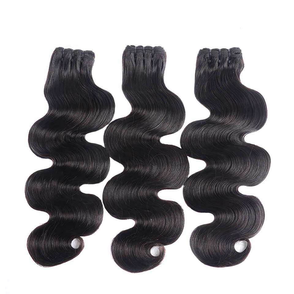 15A Grade Double Drawn Full End Body Wave Unprocessed Hair Natural Black 3 bundles/pack - arabellahair.com