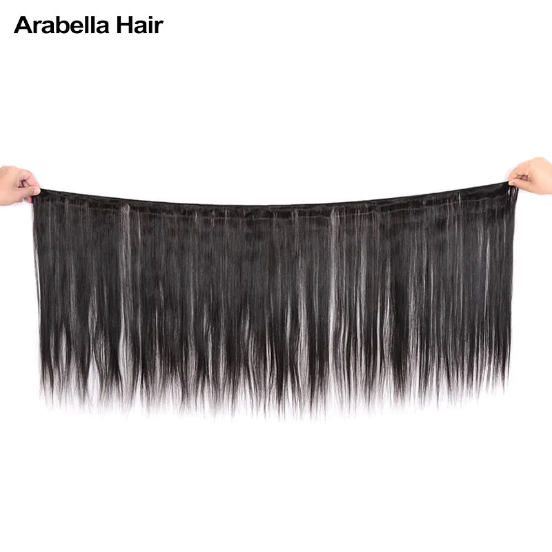 Human hair wig {15A 3Pcs} Double Drawn Straight Full End  Unprocessed Natural Black 3 Bundles/pack Human Hair Extensions - arabellahair.com