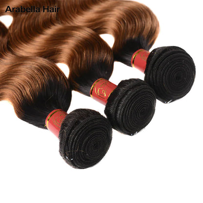 {12A 3Pcs} T1b/30 Body Wave 3 Bundles/pack Virgin Ombre Human Hair