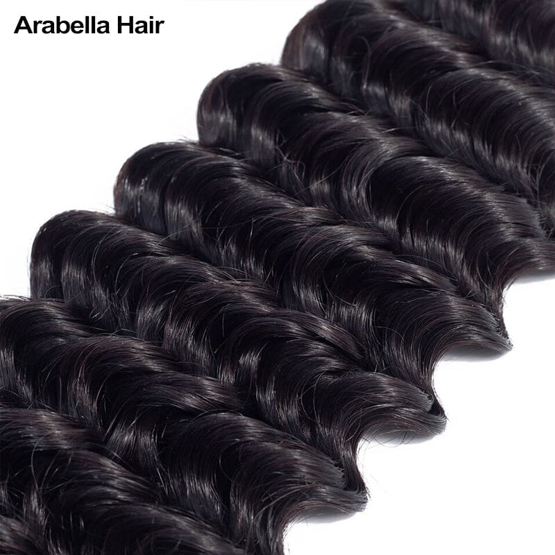 {12A 3Pcs} Deep Wave Unprocessed Virgin Brazilian Hair 3 Bundles 12A Grade Human Hair Arabella Hair 