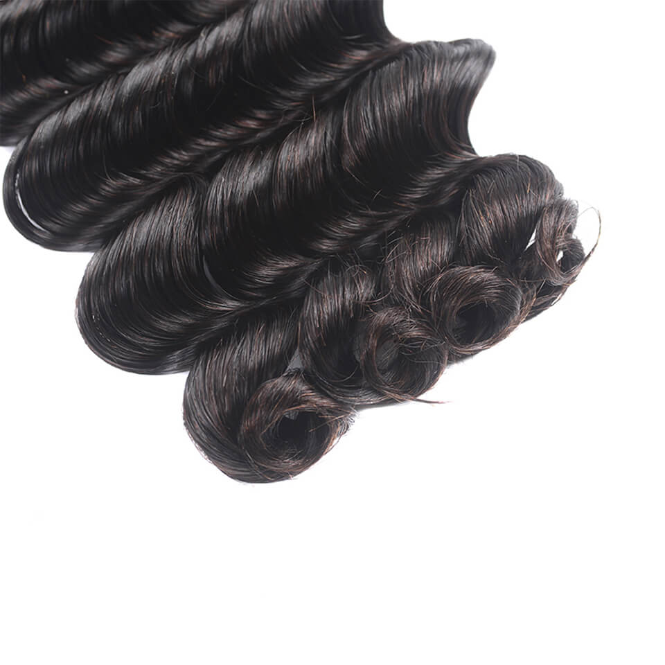 15A Grade Double Drawn Full End Deep Wave Unprocessed Hair Natural Black 3 bundles/pack - arabellahair.com