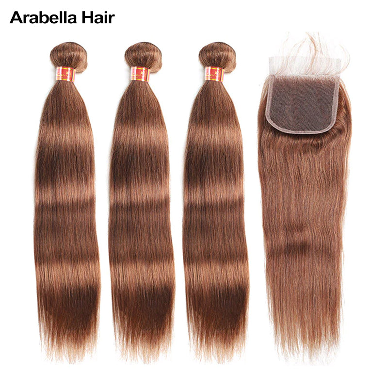 {12A 3Pcs+Closure} Dark Brown 