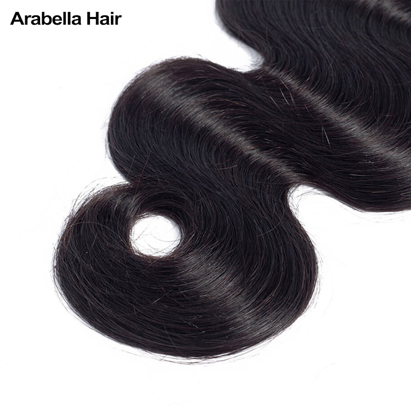 Human hair wig {12A 3Pcs+Frontal} Brazilian Body Wave 3 Bundles Hair Weft With Lace Frontal Closure Human Hair - arabellahair.com