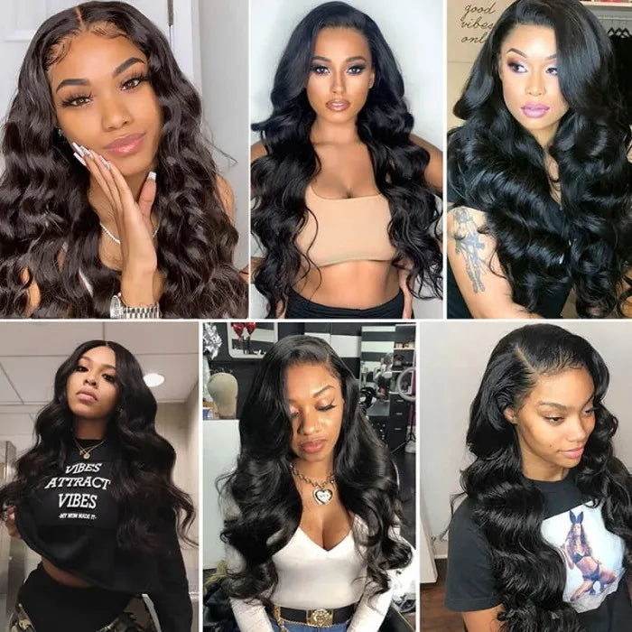 13x6 Lace Frontal Body Wave Natural Black Human Hair Wig - Arabella Hair