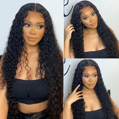 Long Length Curly Wig 32-40 Inch Transparent 13*4 Lace Frontal Wig Deep Wave Jerry Curly 180% Density - arabellahair.com