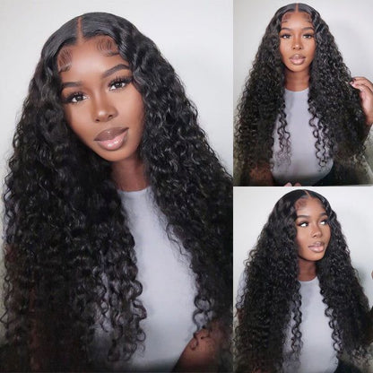 13x6 Lace Frontal Water Wave Natural Black Human Hair Wig- Arabella Hair