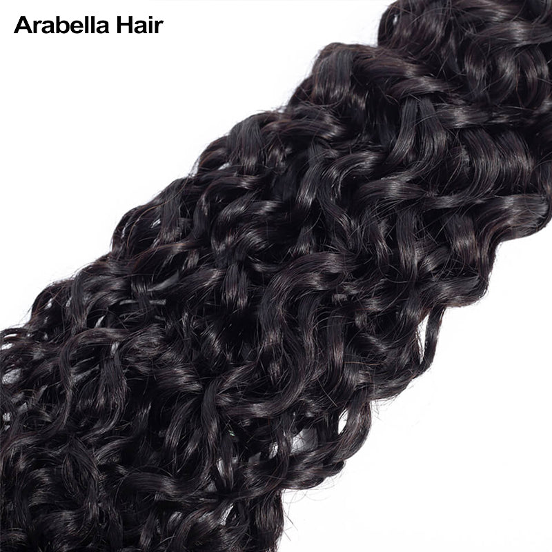 Human hair wig {12A 3Pcs+Closure} Brazilian Water Wave 3 Bundles Hair Weft With 4x4 Lace Closure - arabellahair.com